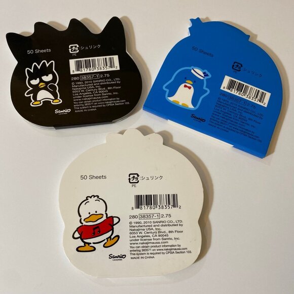 Sanrio 2010 Badtz Maru Tuxedo Sam & Pekkle Notepads - Picture 8 of 9